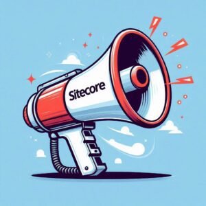 A megaphone with Sitecore written on it