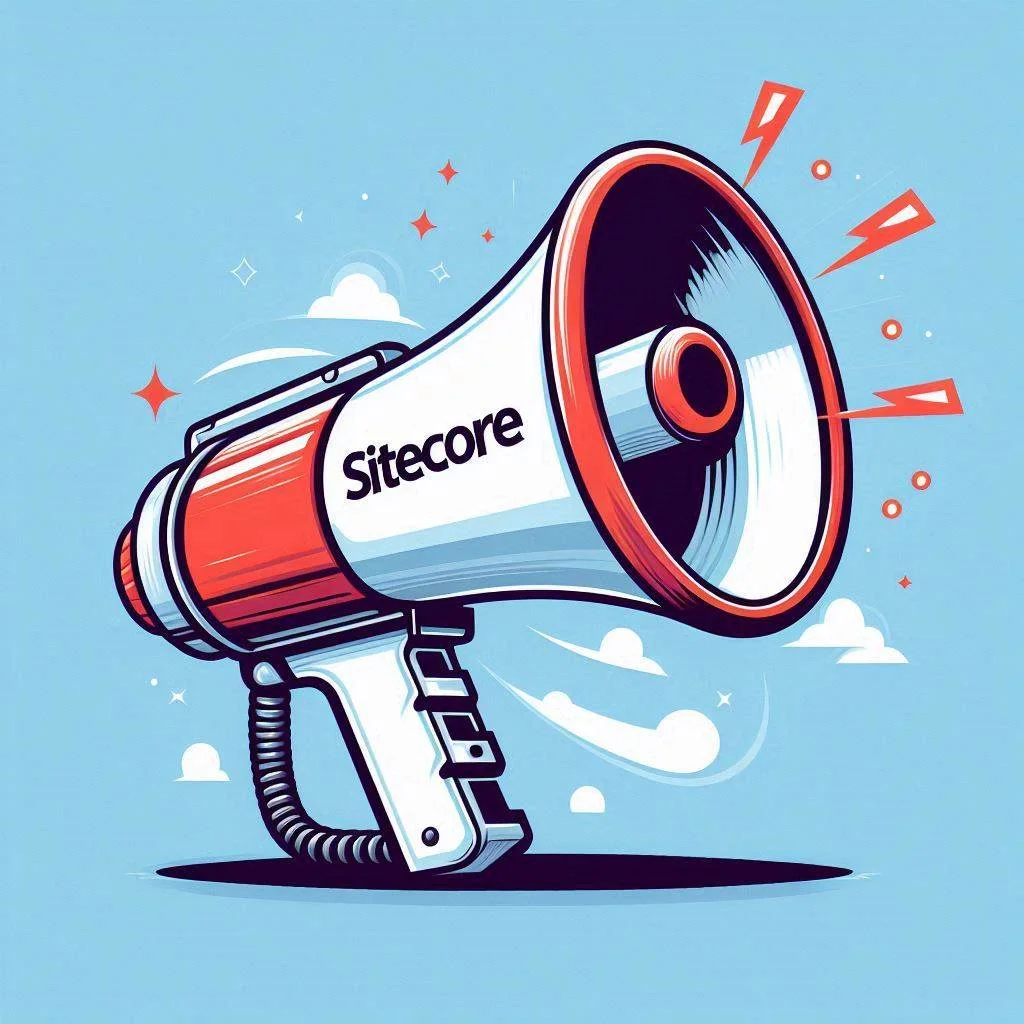 A megaphone with Sitecore written on it